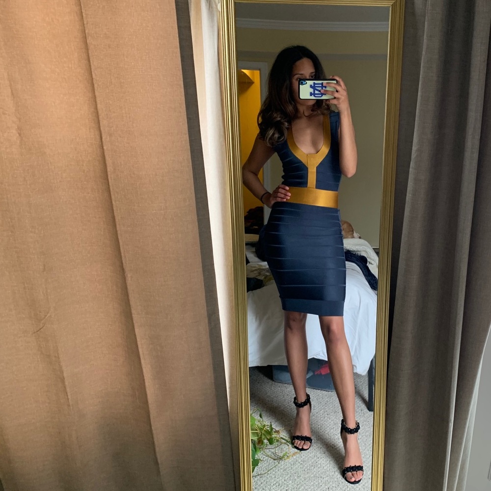 Beautiful Navy/Yellow Bondage Dress sz 2